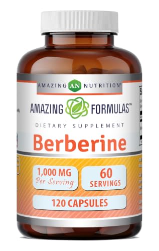 Amazing Formulas Berberine 1000mg Per Serving 120 Capsules Supplement