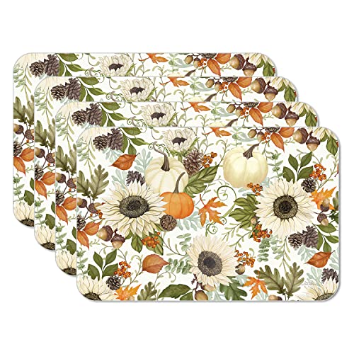 CounterArt Farmhouse Fall Reversible Easy Care Placemat 4 Pack