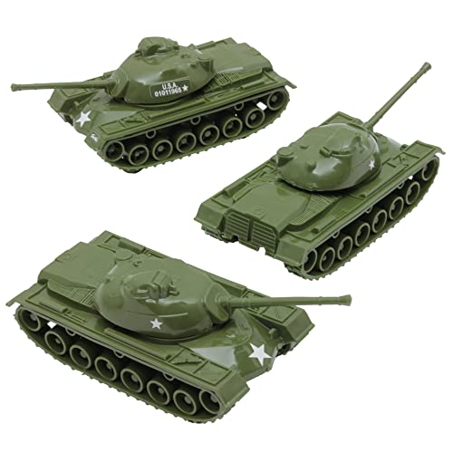 TimMee Toy Tanks for Plastic Army Men - OD Green WW2 3pc