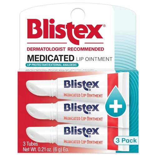 Blistex Medicated Lip Ointment, 24 Hr Moisture, 0.21 oz, 3 Pack