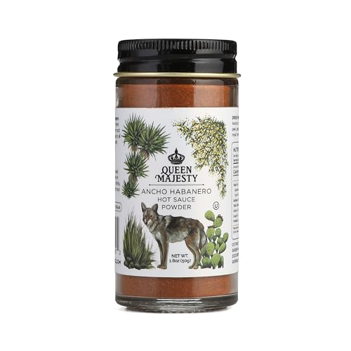 Queen Majesty ANCHO HABANERO HOT SAUCE POWDER net weight 1.8oz (50g) - All Natural Ancho Habanero Chili Season