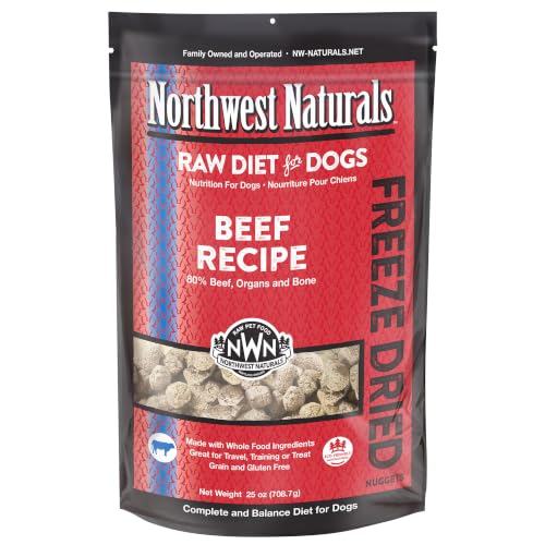 Northwest Naturals Freeze-Dried Beef Dog Food - Bite-Sized Nuggets - Grain-Free, High-Protein, Raw Diet, Human
