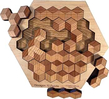 Creative Crafthouse Hexagon 10 Wooden Puzzle by Creative Crafthouse - American Made