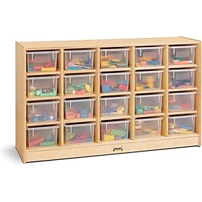 Jonti-Craft Sectional Cubbie Tray Storage with Clear Bins by Jonti-Craft - American Made