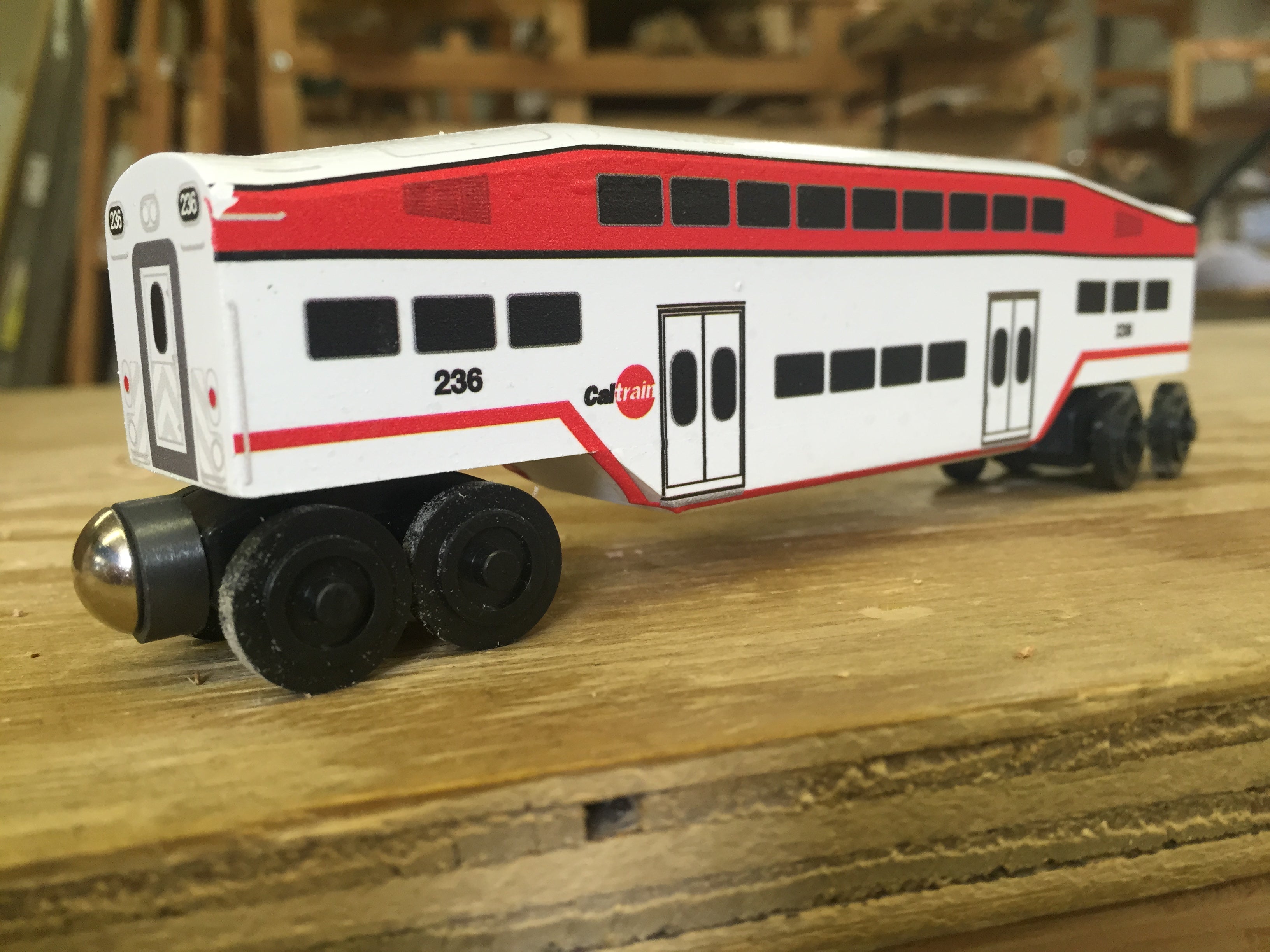Whittle Shortline Railroad Caltrain Passenger Coach Wooden Toy Train by Whittle Shortline Railroad - American Made