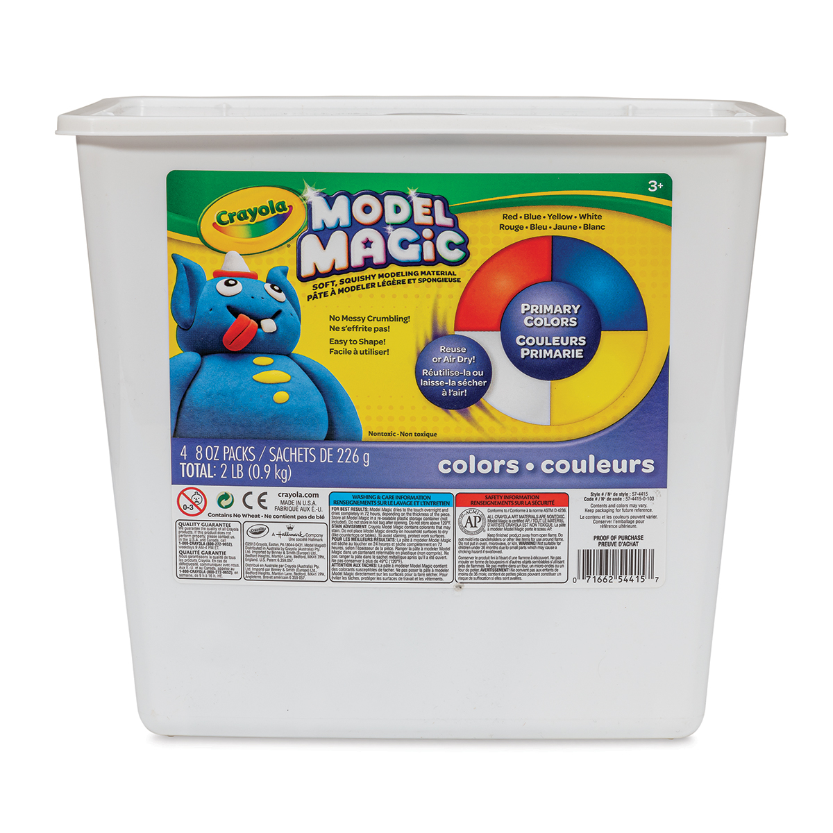 Crayola Model Magic Primary Colors 2 lb Bucket with Bonus White by Crayola - American Made