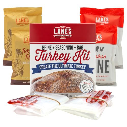Lane's Ultimate Turkey Brine Kit, 2 Signature Brines, Rubs, and Brine Bags | Premium Turkey Kit for Thanksgivi
