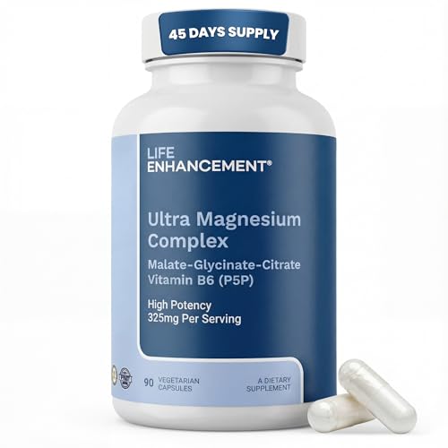 Life Enhancement Ultra Triple Magnesium Complex - 325 mg - with B6, Glycinate, Malate & Citrate - Magnesium Su