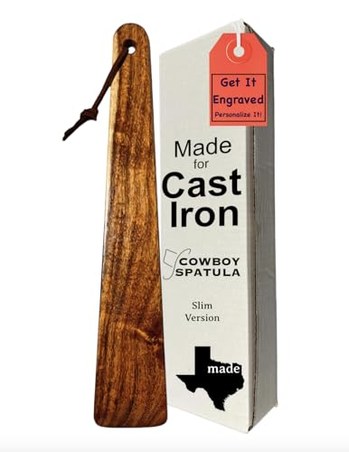 Cowboy Spatula Slim Mesquite Wood Spatula for Cast Iron