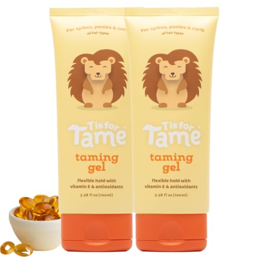 T is for Tame Kids Hair Taming Gel, 2-pack, for Soft, Natural Style & Hold