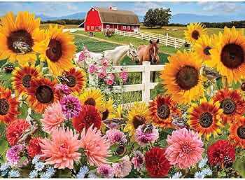 Cobble Hill Sunflower Farm 1000-Piece Puzzle by Cobble Hill Puzzles - American Made