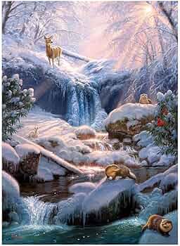 Cobble Hill Mystic Falls in Winter 1000-Piece Puzzle by Cobble Hill Puzzles - American Made