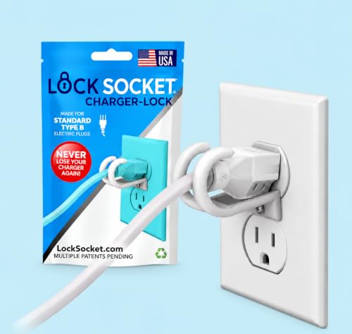 Lock Socket 3 Prong Outlet Lock (White) | Anti Theft Lock to Secure Three Pronged Plugs to the Outlet | an Inn