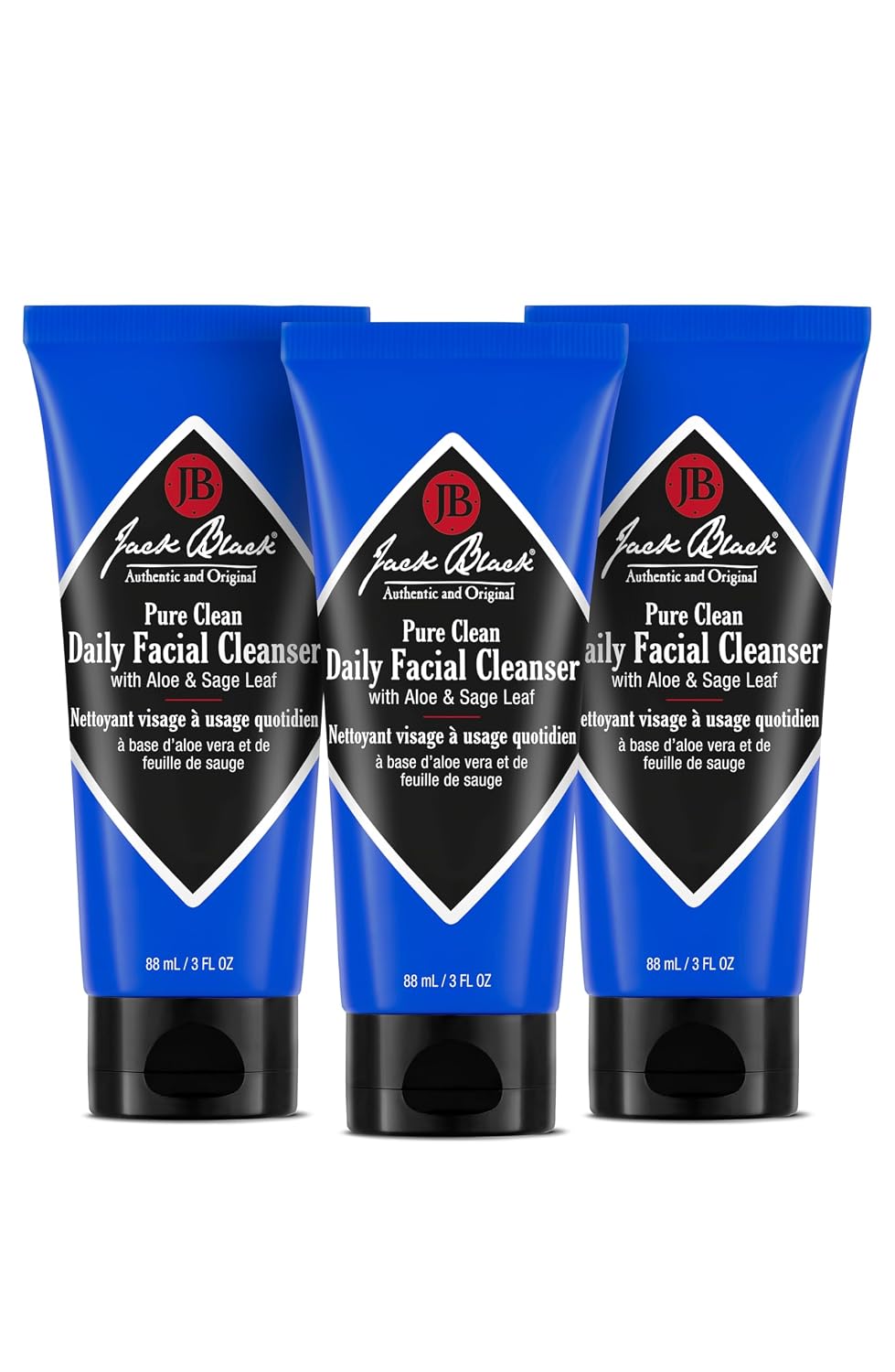 Jack Black Pure Clean Daily Facial Cleanser 3 Fl Oz Road Warriors 3-Pack by Jack Black - American Made