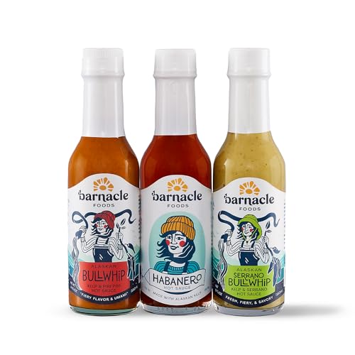 Barnacle Foods Bull Kelp Hot Sauce Variety Pack - Bullwhip Kelp, Serrano & Habanero