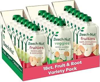 Beech-Nut Baby Food Variety Pack, Fruit & Root Veggie Blends (18ct) by Beech-Nut - American Made