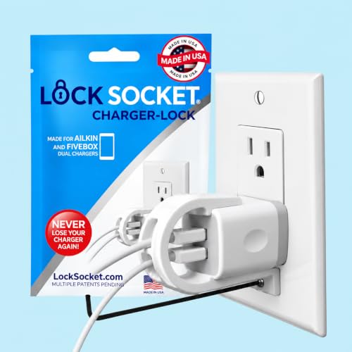 Lock Socket Charger Lock for Ailkin Dual, FiveBox Chargers Anti-Theft & Tug-ProofChild-Safe Charger Lock Syste