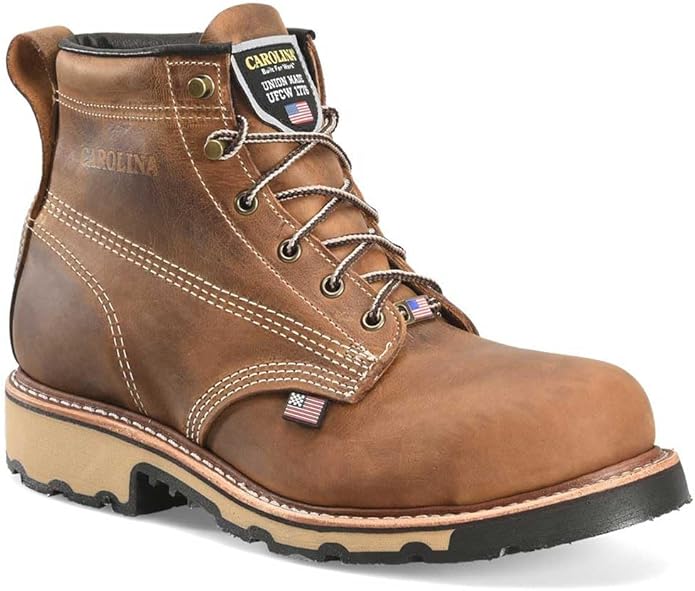 Carolina Ferric USA 6-Inch Soft Toe Work Boot Men's Brown CA7029 by Carolina Shoe - American Made