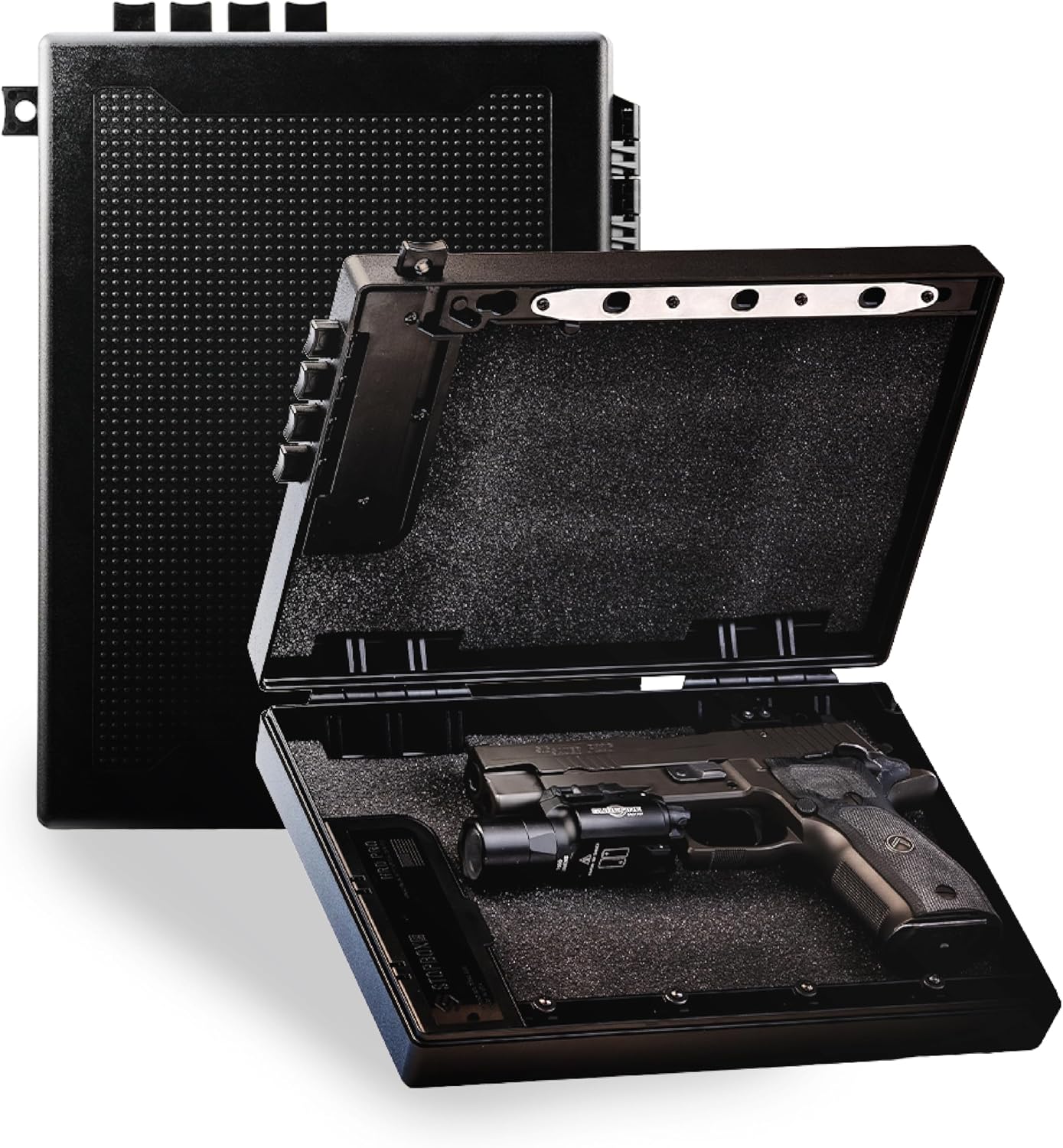 StopBox Instant-Access Handgun Lockbox, Full-Size, Black (2-Pack)