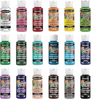 DecoArt Crafter's Acrylic Paint Set Popular Colors 18 Bottles by DecoArt - American Made
