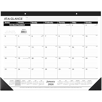 AT-A-GLANCE Monthly Desk Pad Calendar 2025 — 22x17 by AT-A-Glance - American Made