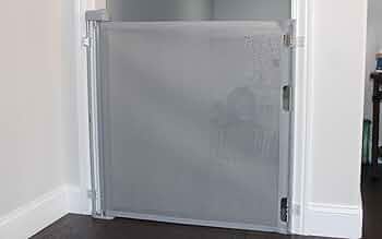Retract-A-Gate Safety Gate with Latch, White 55 Inch by Retract-A-Gate - American Made