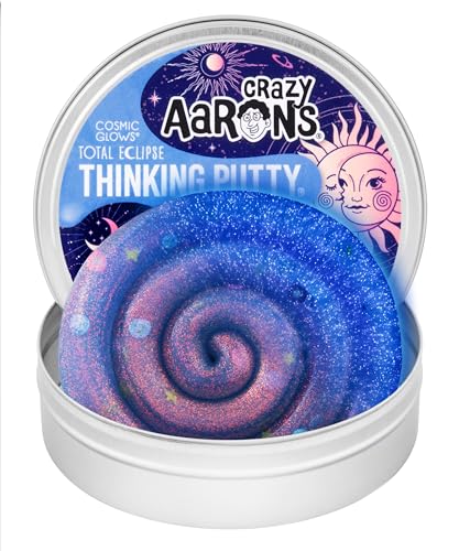 Crazy Aaron's Thinking Putty Total Eclipse Glow in the Dark 4-Inch Tin by Crazy Aaron's - American Made