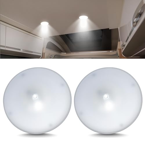 Command Electronics OEM 12V LED RV Low Profile Surface Mount Ceiling Light with Push ON/Off Switch- Durable De