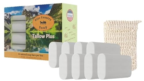 Olde Country Soap Original 8-Bar Box, Tallow Plus Unscented Soap Bars, 5 oz each by Olde Country Soap - American Made