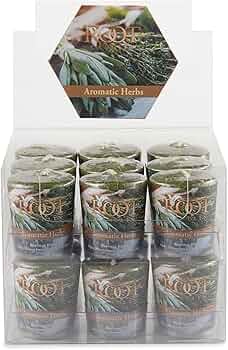 Root Candles Scented Votive Candles 20-Hour Beeswax Blend 18-Count Aromatic Herbs