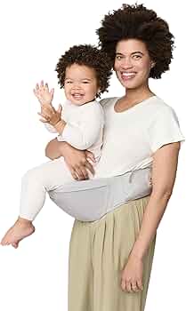 Ergobaby Lift Hip Seat Carrier Pearl Grey Toddler 17-45 lbs by Ergobaby - American Made