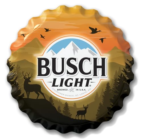 Desperate Enterprises Busch Light Hunting Bottle Cap Sign - Garage Signs - Beer Signs - Vintage Metal Signs -