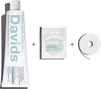 Davids Nano Hydroxyapatite Toothpaste and Floss Bundle Peppermint Remineralize Enamel by Davids - American Made