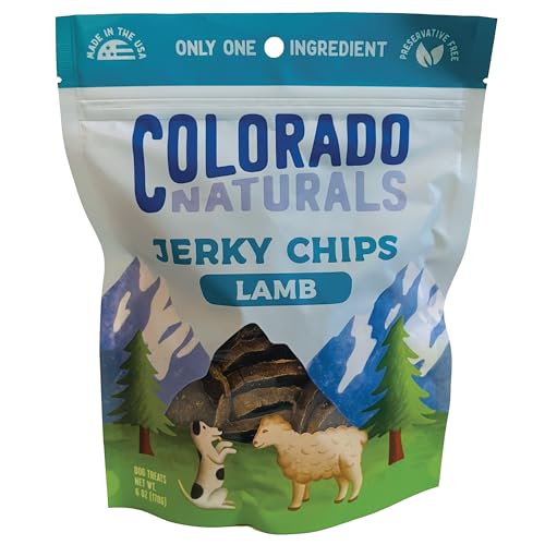 Colorado Naturals Lamb Jerky Chips Dog Treats, 6 oz – All-Natural, No Fillers or Preservatives – Rich in Vitam