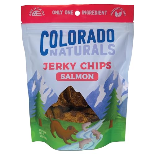 Colorado Naturals Salmon Jerky Chips Dog Treats, 6 oz – All-Natural, No Fillers or Preservatives – Wild Alaska