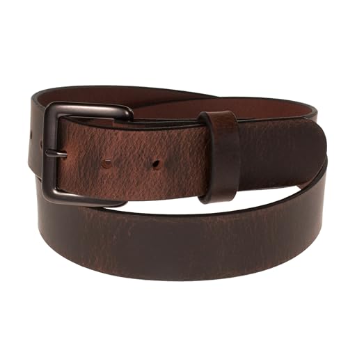 Nohma Leather, Men's Leather Belt, Full-Grain Leather, Casual Everyday Wear Belts, Amish Handmade (Vintage Bro