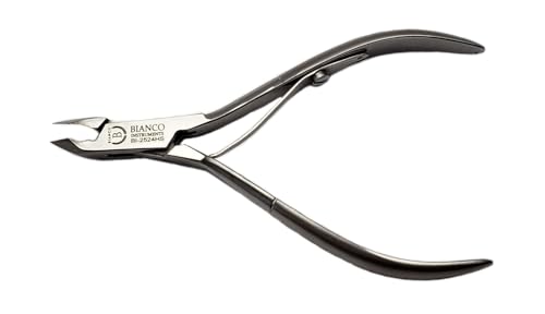 Bianco Instruments BI-2524HD 4'' Stainless Steel Cuticle Nipper - Half Jaw, Double Spring