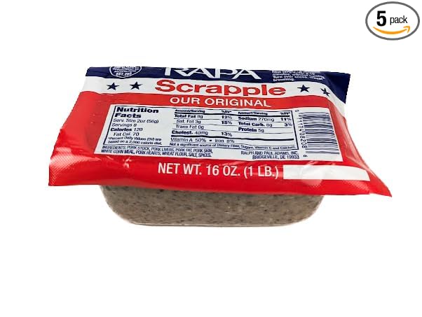 RAPA Original Scrapple 16 oz (Pack of 5) by RAPA Scrapple - American Made