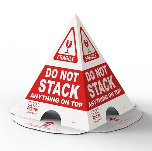 Brimar - 8.5" × 8.5" × 10″ - Do Not Stack Cone (Set of 50 cones) - 3.55mm Corrugated Cardboard- Durable Constr