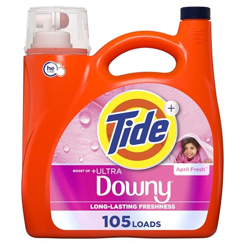 Tide Plus Boost of Ultra Downy Liquid Laundry Detergent, April Fresh Scent, 148 fl oz