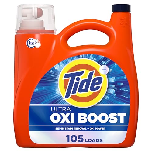 Tide Ultra Oxi Boost Liquid Laundry Detergent, 148 fl oz, 105 Loads, Advanced Stain Remover