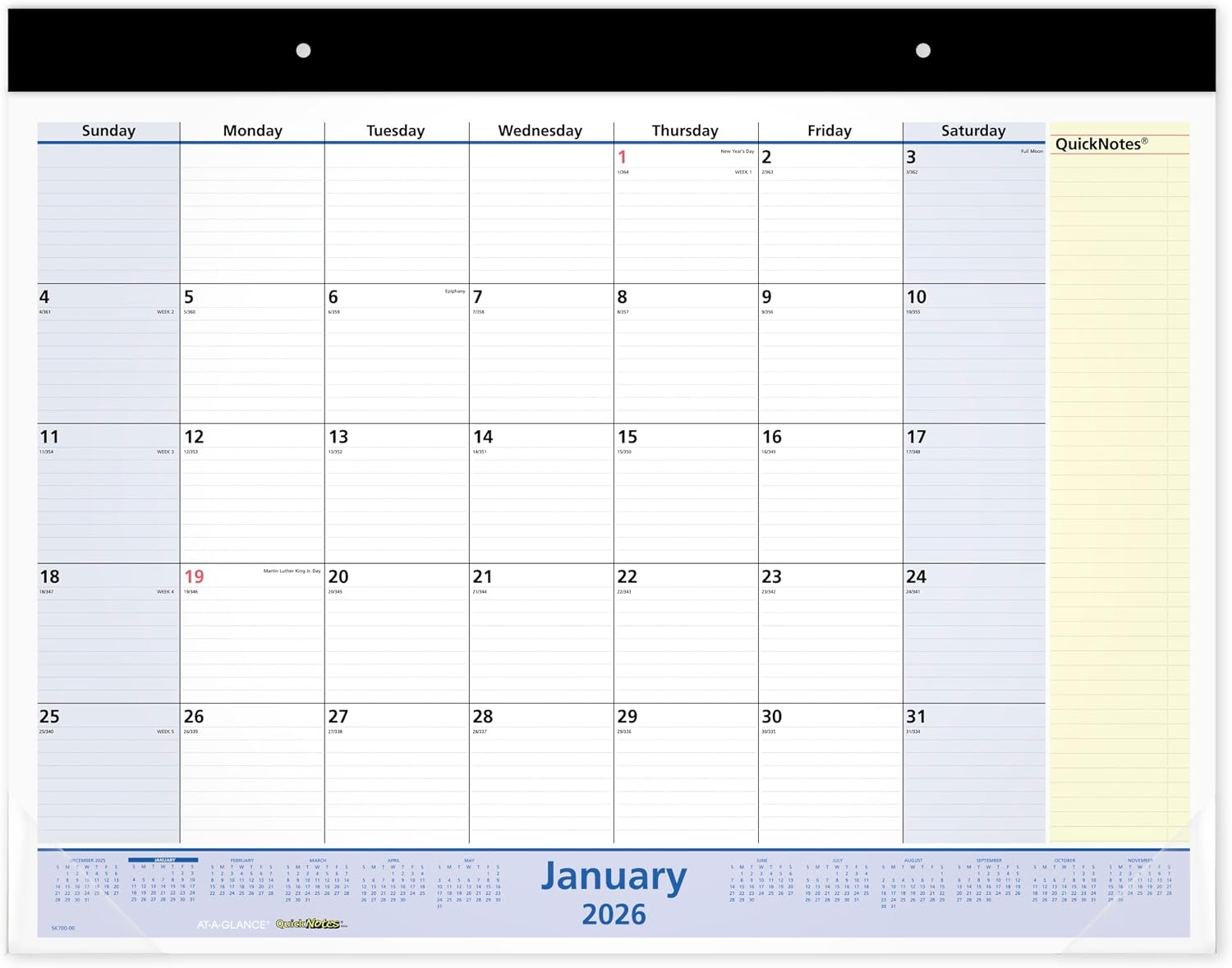 AT-A-GLANCE Monthly Desk Pad Calendar 2026 22x17 by AT-A-Glance - American Made