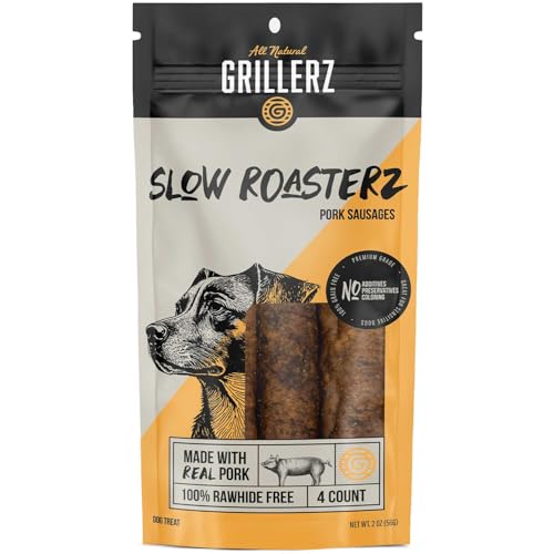 Grillerz Slow Roasterz Pork Sausages, Rawhide-Free, 4 Count