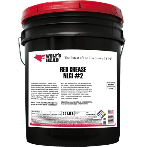 Wolf's Head Red Grease NLGI #2 (836-88304-28) 35 Pound Pail
