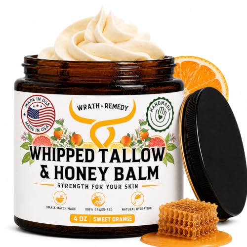 Organic Beef Tallow for Skin, Handcrafted, Citrus, 4 oz
