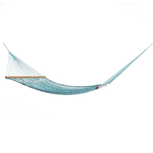 Original Pawleys Island Large Teal DuraCord Rope Hammock – 13 ft. x 55 in., 2-Person, 450 lb Capacity, Oak Spr