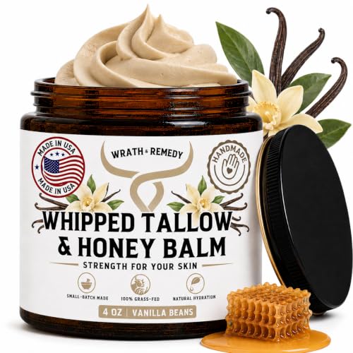 Organic Beef Tallow for Skin, Handcrafted, Vanilla, 4 oz