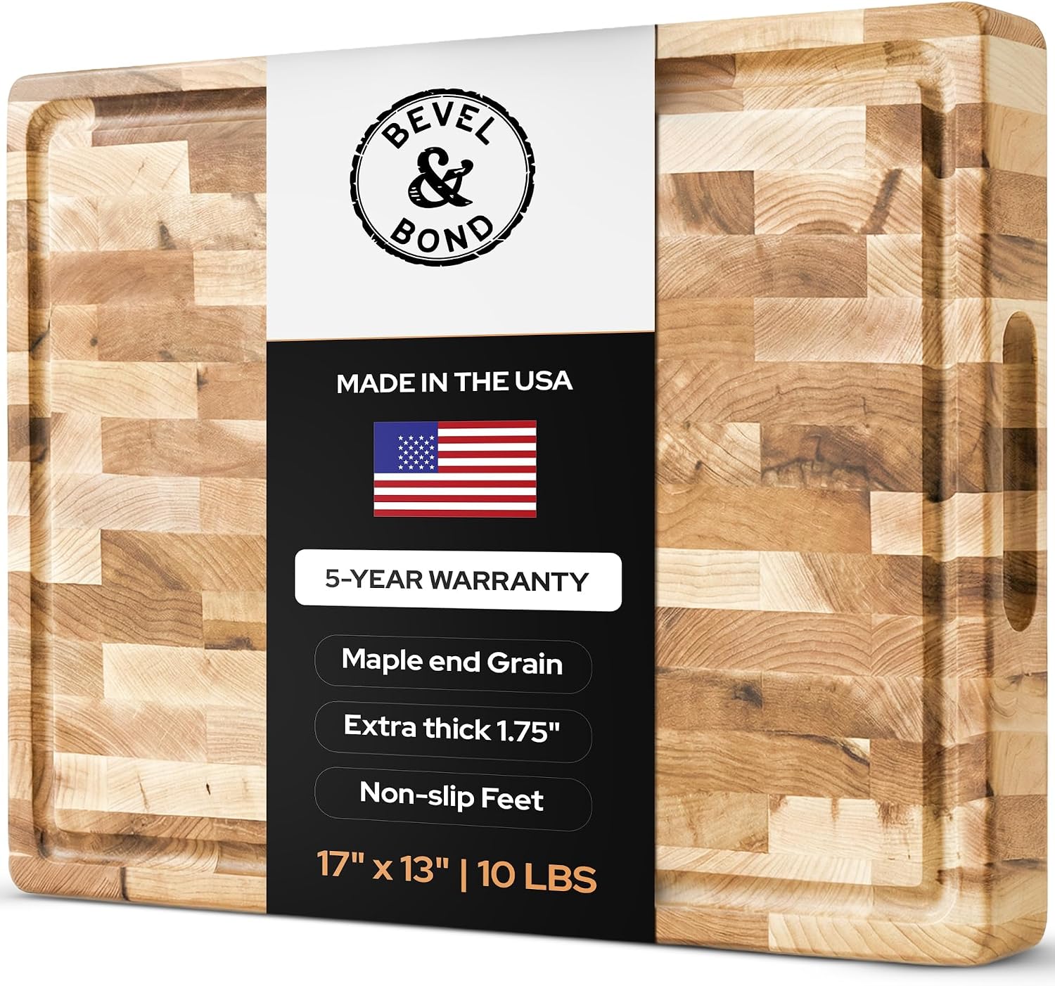 Bevel & Bond End-Grain Maple Cutting Board 17x13x1.75 by Bevel & Bond - American Made
