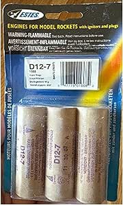 Estes D12-7 Rocket Engine 3-Pack 24mm High-Altitude by Estes Rockets - American Made
