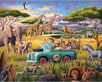 Boardwalk Puzzles Safari Expedition 1000 Piece Jigsaw Puzzle Made in USA by Boardwalk Puzzles - American Made